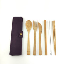 Load image into Gallery viewer, Bamboo Travel Cutlery Set