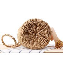 Load image into Gallery viewer, Women's Round Straw Woven Crossbody Bag