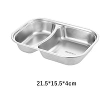 Load image into Gallery viewer, Stainless Steel Divided Dinner Plate Lunch Box With Lid Fast Food Tray Container 2/3/4 Section School Home Canteen Supplies