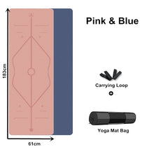Load image into Gallery viewer, Eco-Friendly Non-Slip TPE Yoga Mat with Carrying Strap & Bag