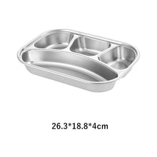 Load image into Gallery viewer, Stainless Steel Divided Dinner Plate Lunch Box With Lid Fast Food Tray Container 2/3/4 Section School Home Canteen Supplies