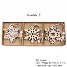 Load image into Gallery viewer, 12 DIY Snowflake Wooden Ornaments