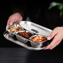 Load image into Gallery viewer, Stainless Steel Divided Dinner Plate Lunch Box With Lid Fast Food Tray Container 2/3/4 Section School Home Canteen Supplies