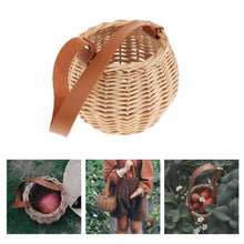 Load image into Gallery viewer, Children's Woven Storage Basket with Leather Handle