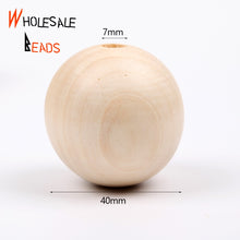 Load image into Gallery viewer, 4-50mm Natural Wood Beads Round Spacer Wooden Pearl Lead-Free Balls Charms For Jewelry Making DIY Handmade Accessories1-1000pcs