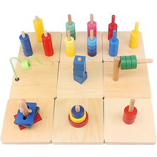 Load image into Gallery viewer, Montessori Toddlers Assorted Dowel Stackers for wrist and finger dexterity