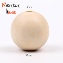 Load image into Gallery viewer, 4-50mm Natural Wood Beads Round Spacer Wooden Pearl Lead-Free Balls Charms For Jewelry Making DIY Handmade Accessories1-1000pcs