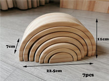 Load image into Gallery viewer, Montessori Wooden Building Blocks - Trees, Cars, Bridge - Unpainted Beech and Basswood