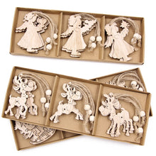 Load image into Gallery viewer, 12 DIY Snowflake Wooden Ornaments
