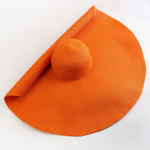 Load image into Gallery viewer, Oversized 70cm Wide Brim Straw Sun Hat - UV Protection & Foldable
