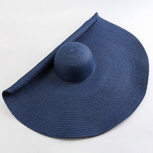 Load image into Gallery viewer, Oversized 70cm Wide Brim Straw Sun Hat - UV Protection & Foldable