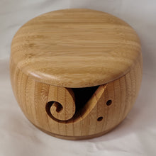 Load image into Gallery viewer, Wooden Bowl Yarn Holder for Knitting and Crochet - Handmade Storage Organizer