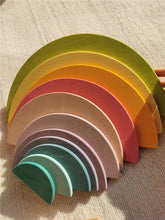 Load image into Gallery viewer, Wooden Pastel Rainbow Stacking Blocks, Peg Dolls, and Sorting Balls for Kids Play