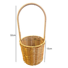 Load image into Gallery viewer, Handmade Rattan Woven Flower Basket with Handle