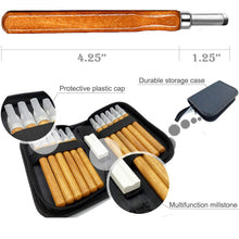 Load image into Gallery viewer, Wood Carving Chisel Set with Wood Handles - Hand Tool Kit