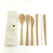 Load image into Gallery viewer, Bamboo Travel Cutlery Set