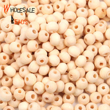 Load image into Gallery viewer, 4-50mm Natural Wood Beads Round Spacer Wooden Pearl Lead-Free Balls Charms For Jewelry Making DIY Handmade Accessories1-1000pcs