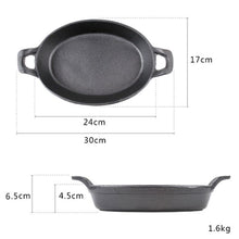 Load image into Gallery viewer, Cast Iron Oval with Handles Pan Set
