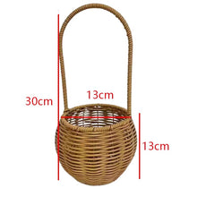 Load image into Gallery viewer, Handmade Rattan Woven Flower Basket with Handle