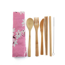 Load image into Gallery viewer, Bamboo Travel Cutlery Set
