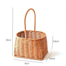 Load image into Gallery viewer, Handmade Rattan Woven Flower Basket with Handle