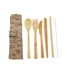 Load image into Gallery viewer, Bamboo Travel Cutlery Set