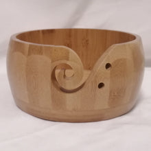 Load image into Gallery viewer, Wooden Bowl Yarn Holder for Knitting and Crochet - Handmade Storage Organizer