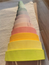 Load image into Gallery viewer, Wooden Pastel Rainbow Stacking Blocks, Peg Dolls, and Sorting Balls for Kids Play