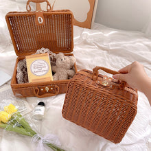 Load image into Gallery viewer, Retro Rattan Storage Basket with Handle