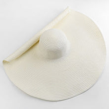 Load image into Gallery viewer, Oversized 70cm Wide Brim Straw Sun Hat - UV Protection & Foldable