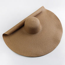 Load image into Gallery viewer, Oversized 70cm Wide Brim Straw Sun Hat - UV Protection & Foldable