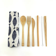 Load image into Gallery viewer, Bamboo Travel Cutlery Set