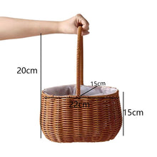 Load image into Gallery viewer, Handmade Rattan Woven Flower Basket with Handle