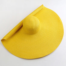 Load image into Gallery viewer, Oversized 70cm Wide Brim Straw Sun Hat - UV Protection & Foldable