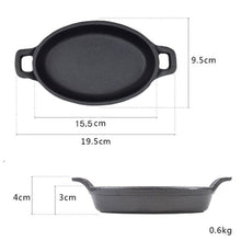 Load image into Gallery viewer, Cast Iron Oval with Handles Pan Set