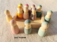 Load image into Gallery viewer, Wooden Pastel Rainbow Stacking Blocks, Peg Dolls, and Sorting Balls for Kids Play