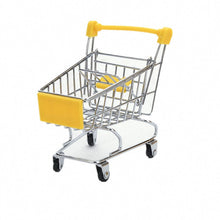 Load image into Gallery viewer, 1:48 Mini Shopping Cart Simulation Supermarket Hand Trolleys Pretend Play Toy Kids Room Desktop Storage Basket Simulation Toy