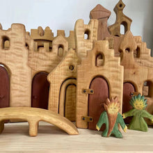 Load image into Gallery viewer, Montessori Wooden Castle Building Blocks