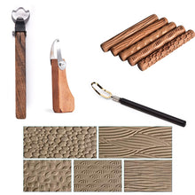 Load image into Gallery viewer, New Pottery Tools Wood Hand Rollers for Stamp Pattern Roller Ceramic Clay Sculpting Tools Polymer Molds