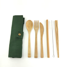Load image into Gallery viewer, Bamboo Travel Cutlery Set