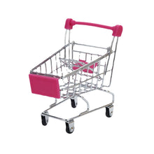 Load image into Gallery viewer, 1:48 Mini Shopping Cart Simulation Supermarket Hand Trolleys Pretend Play Toy Kids Room Desktop Storage Basket Simulation Toy