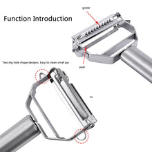 Load image into Gallery viewer, Stainless Steel Peeler Fruit Vegetable Multifunction Grater Julienne Peeler Slice Melon Potato Carrot Cucumber Home Kitchen Tool