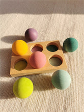 Load image into Gallery viewer, Wooden Pastel Rainbow Stacking Blocks, Peg Dolls, and Sorting Balls for Kids Play