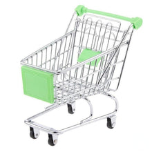 Load image into Gallery viewer, 1:48 Mini Shopping Cart Simulation Supermarket Hand Trolleys Pretend Play Toy Kids Room Desktop Storage Basket Simulation Toy
