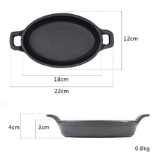 Load image into Gallery viewer, Cast Iron Oval with Handles Pan Set