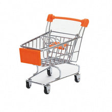 Load image into Gallery viewer, 1:48 Mini Shopping Cart Simulation Supermarket Hand Trolleys Pretend Play Toy Kids Room Desktop Storage Basket Simulation Toy