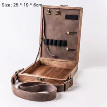 Load image into Gallery viewer, Portable Artist Wooden Box Messenger Bag: Perfect for Organizing Painting Supplies, Sketching, and Writing on the Go