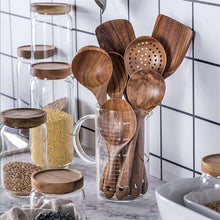 Load image into Gallery viewer, Teak Wood Serving Utensil Set