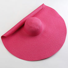 Load image into Gallery viewer, Oversized 70cm Wide Brim Straw Sun Hat - UV Protection & Foldable