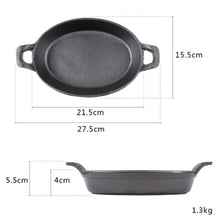 Load image into Gallery viewer, Cast Iron Oval with Handles Pan Set